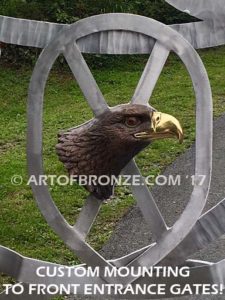 Freedom of the Sky limited-edition lost wax bronze sculpture of eagle head