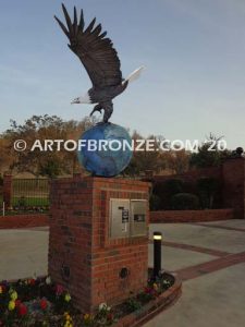 On Eagles Wings bronze sculpture of eagle monument for public art