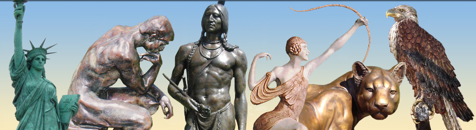 Bronze statues and sculptures: mountain lion, native american, beautiful woman, black beauty