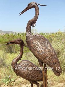 Nature’s Harmony lost wax casting of pair of nature birds for private estate