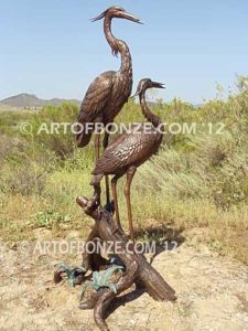 Nature’s Harmony lost wax casting of pair of nature birds for private estate