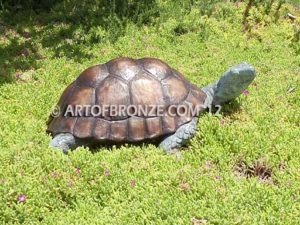 Great One sculpture of large bronze turtle that can spray water from mouth into fountain