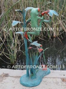 Jungle Gym two red-eyed tree frogs playing on branches for garden or outdoor display