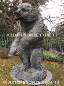 Legend & Myth bronze sculpture grizzly bear, black bear and brown bear mascot for school, university or zoo