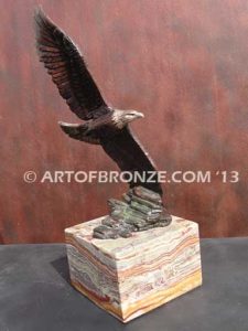 Limited edition bronze eagle sculpture for private collector or corporate collection