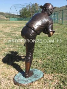 Fast Ball bronze sculpture of baseball pitcher for memorial park