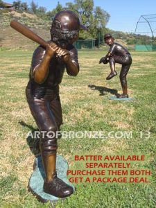 Fast Ball bronze sculpture of baseball pitcher for memorial park