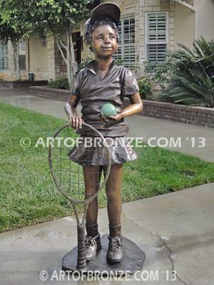 Love of the Game sculpture of USTA junior tennis player