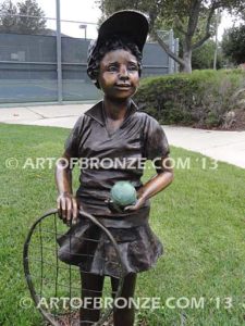 Love of the Game sculpture of USTA junior tennis player