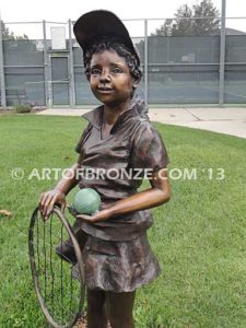 Love of the Game sculpture of USTA junior tennis player