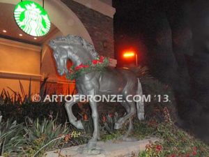 Glory bronze sculpture of running stallion horse for ranch, shopping center or equestrian center