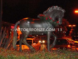 Glory bronze sculpture of running stallion horse for ranch, shopping center or equestrian center