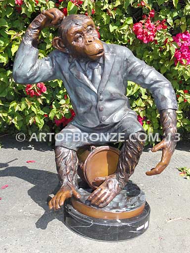 And the Beat Goes On special edition, gallery quality chimpanzee sitting on musical drum