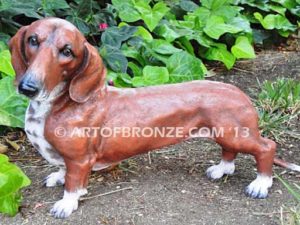 Lola Dachshund gallery quality custom bronze sculpted statue of beloved weiner dog