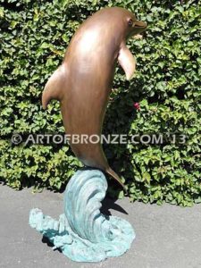 Above the Splash marine art bronze sculpture dolphin monument