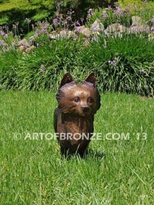 Chihuahua long-haired gallery & custom quality bronze sculpted dog pet statues