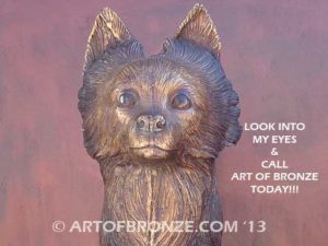 Chihuahua long-haired gallery & custom quality bronze sculpted dog pet statues