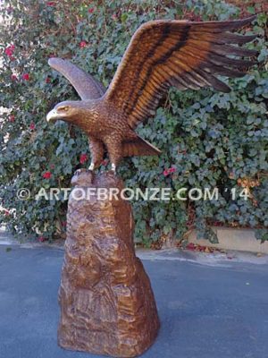 Land of the Free bronze sculpture of eagle monument for public art