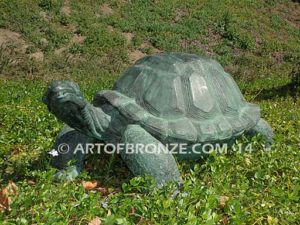 In No Rush Giant Turtle bronze fine art gallery reptile statue- tortoise, turtle, and terrapin