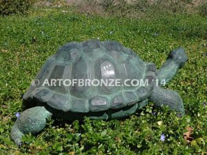 In No Rush Giant Turtle bronze fine art gallery reptile statue- tortoise, turtle, and terrapin