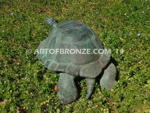 In No Rush Giant Turtle bronze fine art gallery reptile statue- tortoise, turtle, and terrapin