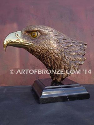 Freedom of the Sky limited-edition lost wax bronze sculpture of eagle head