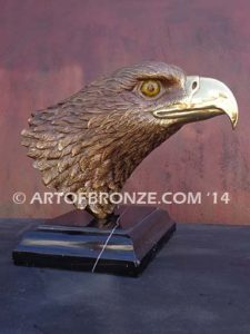 Freedom of the Sky limited-edition lost wax bronze sculpture of eagle head