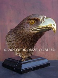 Freedom of the Sky limited-edition lost wax bronze sculpture of eagle head