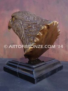 Freedom of the Sky limited-edition lost wax bronze sculpture of eagle head