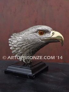 Freedom of the Sky limited-edition lost wax bronze sculpture of eagle head