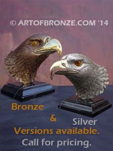 Freedom of the Sky limited-edition lost wax bronze sculpture of eagle head