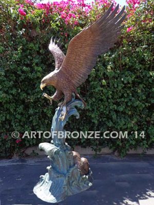 King of the Sky bronze sculpture of eagle monument for public art