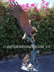 King of the Sky bronze sculpture of eagle monument for public art