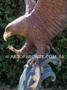 King of the Sky bronze sculpture of eagle monument for public art