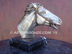 Magnificent sculpture bust of thoroughbred horse for home or office