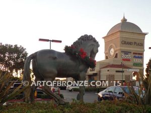 Glory bronze sculpture of running stallion horse for ranch, shopping center or equestrian center