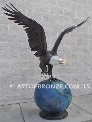 On Eagles Wings bronze sculpture of eagle monument for public art