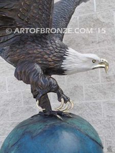 On Eagles Wings bronze sculpture of eagle monument for public art