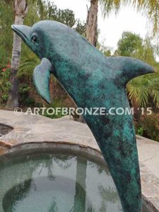 Sea Prancer marine art bronze sculpture flipper dolphin monument