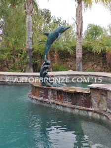 Sea Prancer marine art bronze sculpture flipper dolphin monument