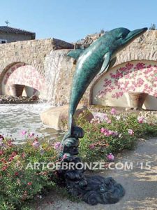 Sea Prancer marine art bronze sculpture flipper dolphin monument