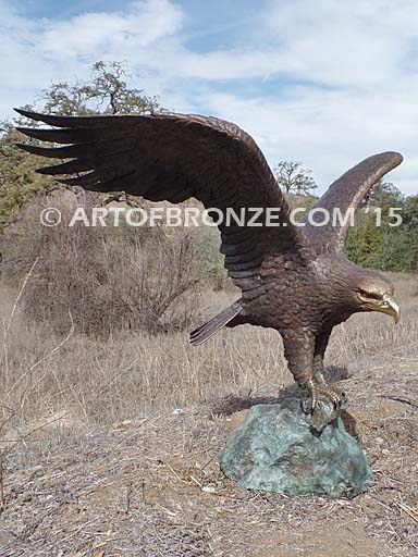 Spirit of Freedom bronze sculpture of eagle monument for public art school mascot