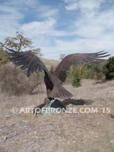 Spirit of Freedom bronze sculpture of eagle monument for public art school mascot