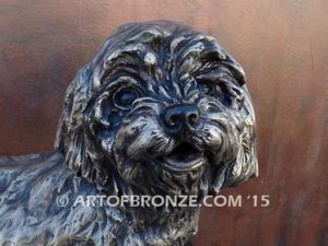 Bentley Maltese gallery quality custom bronze sculpted statue of beloved Maltese dog