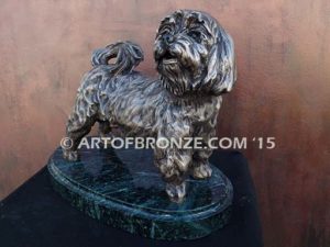 Bentley Maltese gallery quality custom bronze sculpted statue of beloved Maltese dog