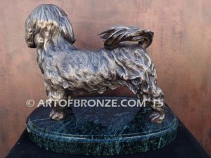 Bentley Maltese gallery quality custom bronze sculpted statue of beloved Maltese dog