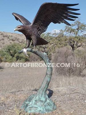 Lake Rights bronze sculpture of eagle monument for public art