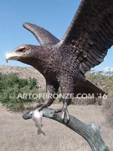 Lake Rights bronze sculpture of eagle monument for public art