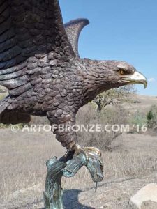 Lake Rights bronze sculpture of eagle monument for public art