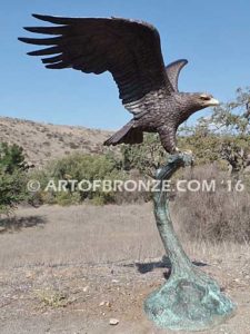 Lake Rights bronze sculpture of eagle monument for public art